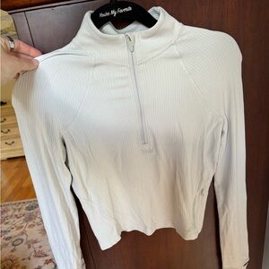 Lululemon Athletica Cream/White Ribbed Quarter Zip